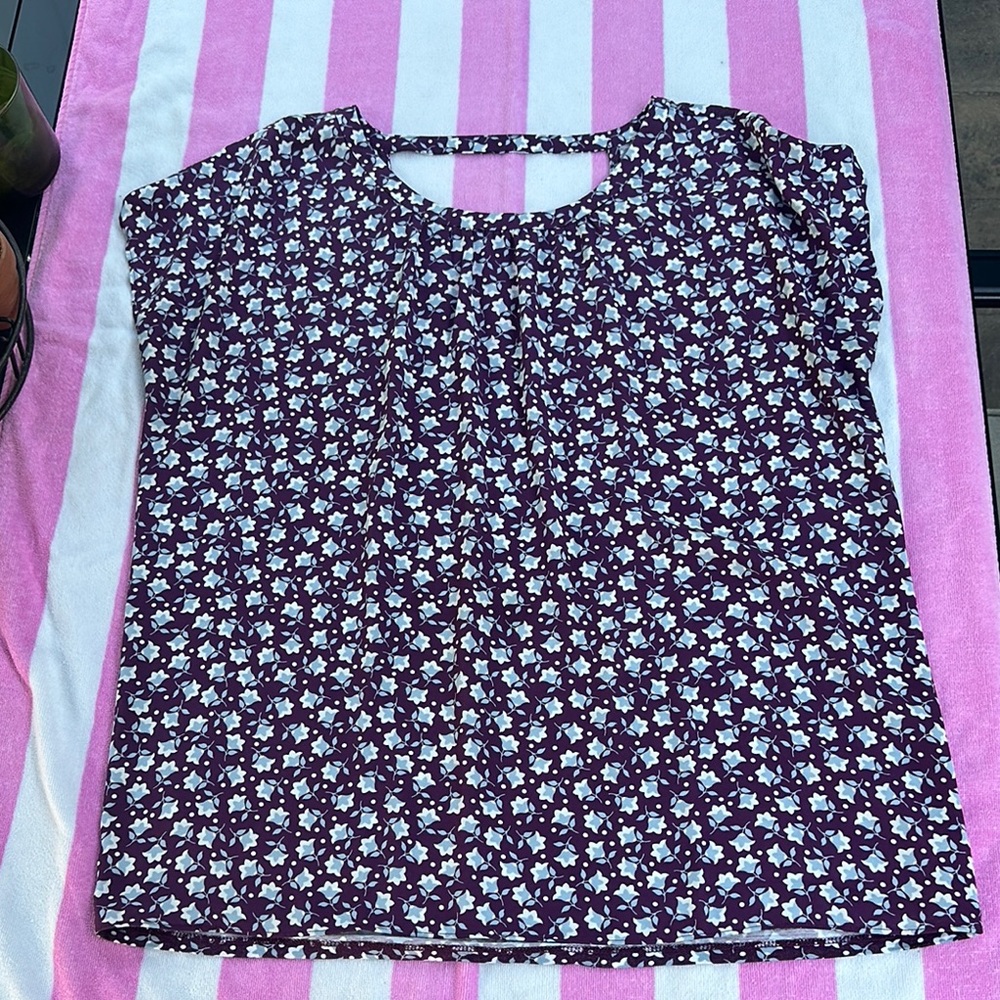 LOFT Boxy Cap Sleeve Blouse in Pure and White